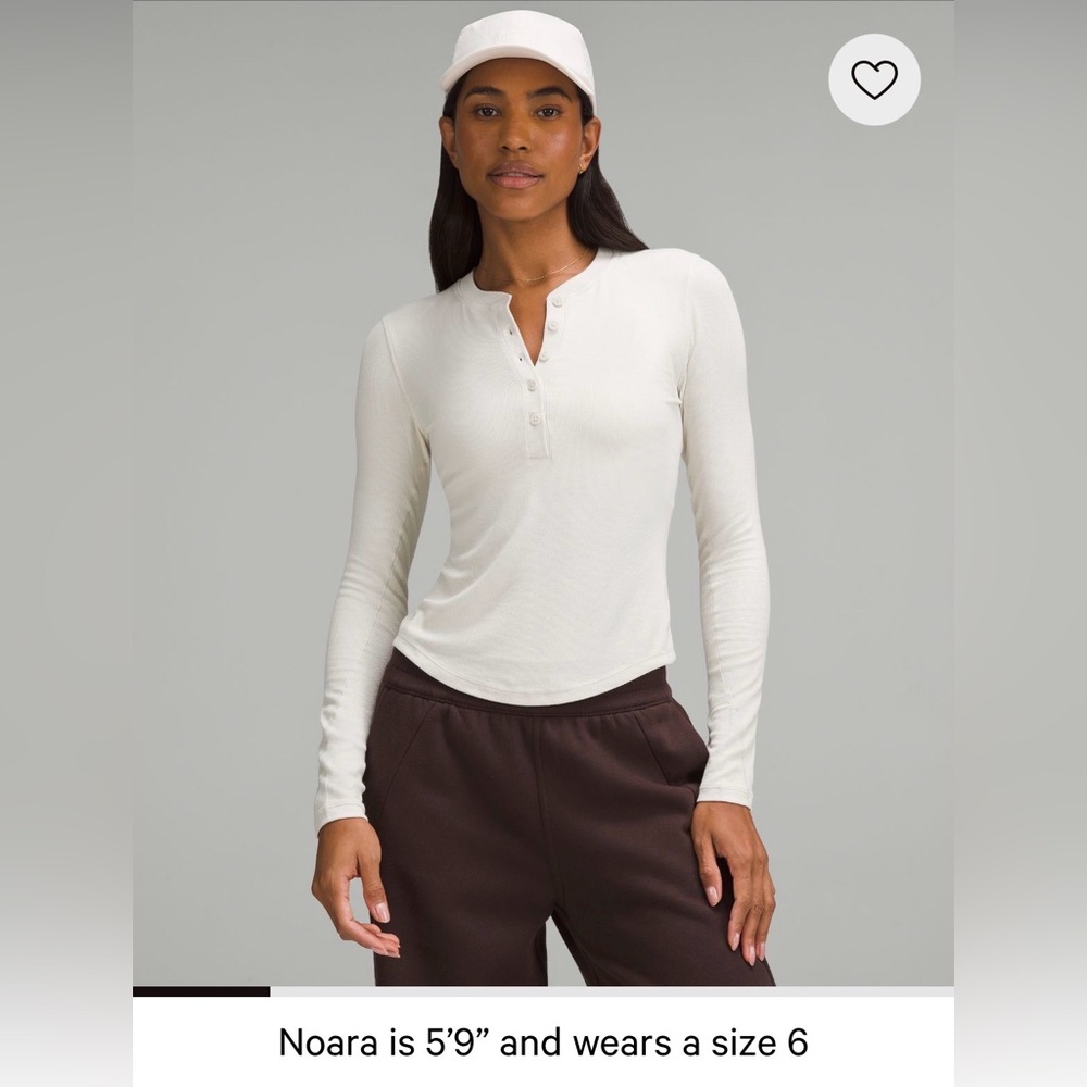 Lululemon “Hold tight” Long Sleeve Henley, Sz 8